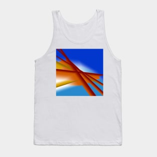 Blue brown spikes abstract art design Tank Top